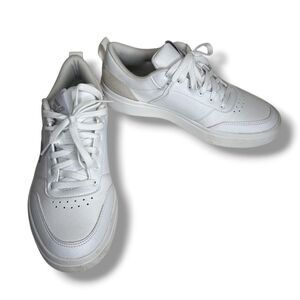 Adidas Park Street White Silver Sneakers Women 9 Low Top Lace Up Faux Leather